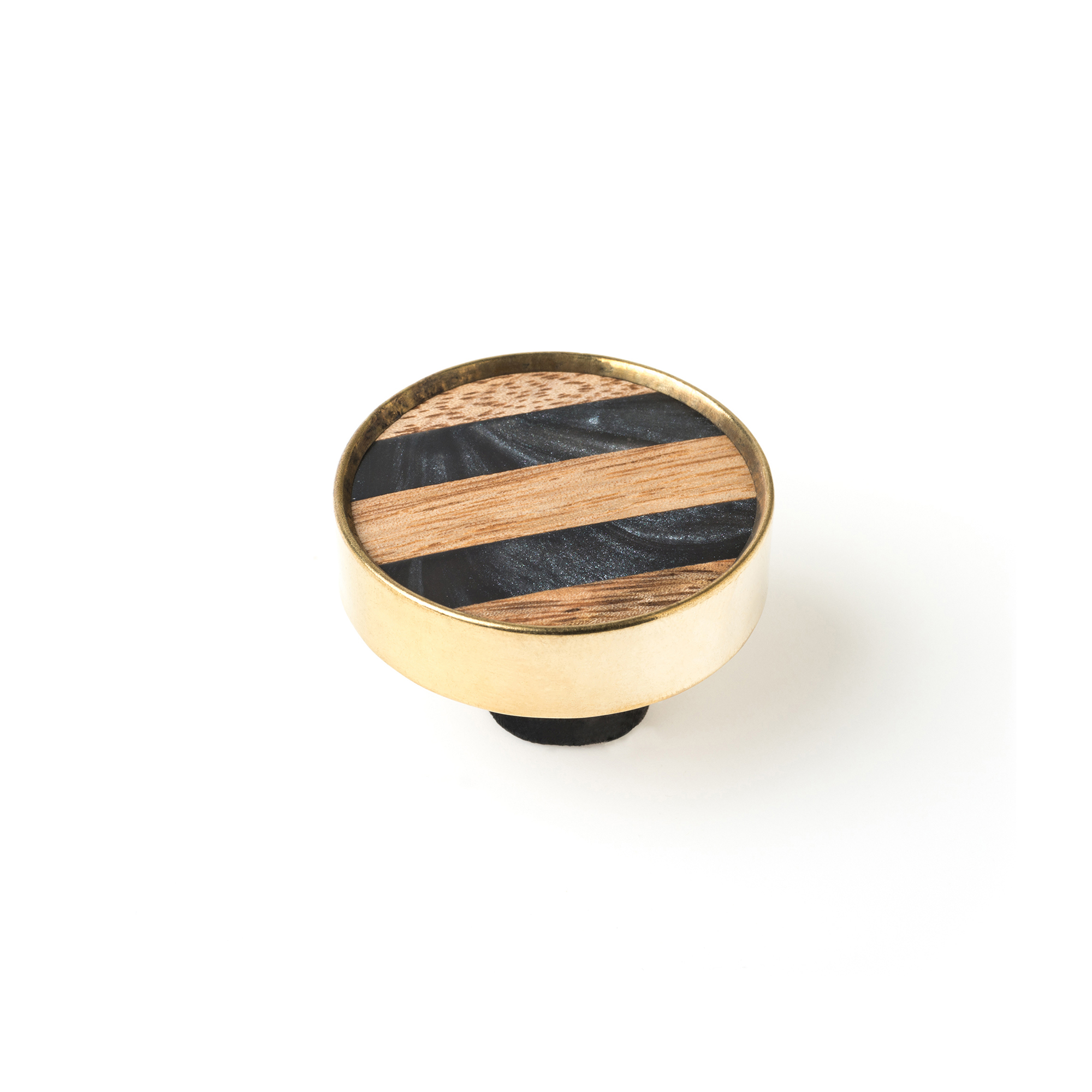 Pomo para Mueble | Estilo Decorativo | Fabricado en Resina - Latón | Acabado en Multicolor | Medidas 40*40*21 mm | Sistema de Fijación Atornillado | Incluye Tornillos M4 | 1 Unidad