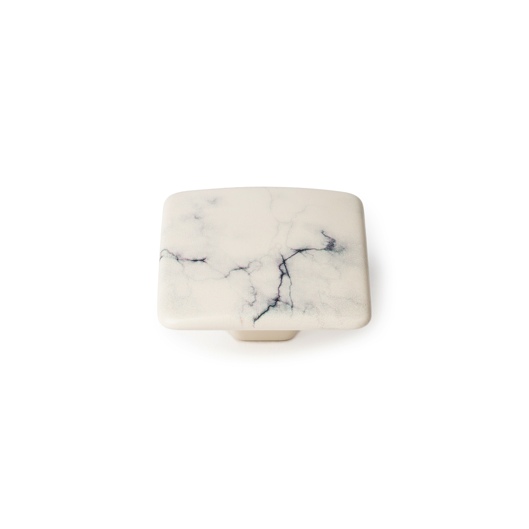 Pomo para Mueble | Estilo Decorativo | Fabricado en Zamak | Acabado en Blanco - Negro | Medidas 37*37*19 mm | Sistema de Fijación Atornillado | Incluye Tornillos M4 | 4 Unidades