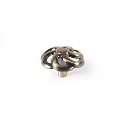 Pomo en zamak con acabado cuero satinado dimensiones: 37x37x24mm, Ø: 37mm