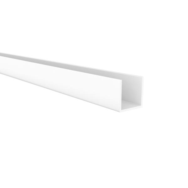 Perfil en U | Fabricado en Aluminio | Acabado en Blanco | Medidas 15*15*1000 mm | Longitud del Perfil 1 Metro | Espesor 1 mm | 1 Unidad