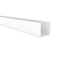 Perfil en U | Fabricado en Aluminio | Acabado en Blanco | Medidas 20*20*1000 mm | Longitud del Perfil 1 Metro | Espesor 1 mm | 1 Unidad