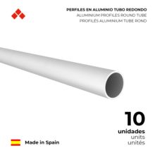 Perfil Tubo Redondo | Fabricado en Aluminio | Acabado en Anodizado Mate | Medidas 16*16*1000 mm | Longitud del Perfil 1 Metro | Espesor 1 mm | 1 Unidad - Ítem1