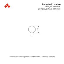 Perfil Tubo Redondo | Fabricado en Aluminio | Acabado en Anodizado Mate | Medidas 16*16*1000 mm | Longitud del Perfil 1 Metro | Espesor 1 mm | 1 Unidad - Ítem2