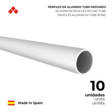 Perfil Tubo Redondo | Fabricado en Aluminio | Acabado en Anodizado Mate | Medidas 20*20*1000 mm | Longitud del Perfil 1 Metro | Espesor 1 mm | 1 Unidad - Ítem2