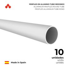 Perfil Tubo Redondo | Fabricado en Aluminio | Acabado en Anodizado Mate | Medidas 24*24*1000 mm | Longitud del Perfil 1 Metro | Espesor 1 mm | 1 Unidad - Ítem1