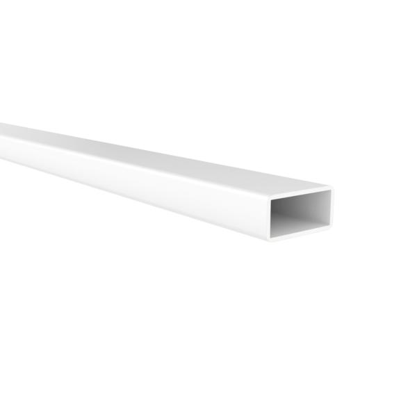 Perfil Tubo Rectangular | Fabricado en Aluminio | Acabado en Blanco | Medidas 20*10*1000 mm | Longitud del Perfil 1 Metro | Espesor 1 mm | 1 Unidad