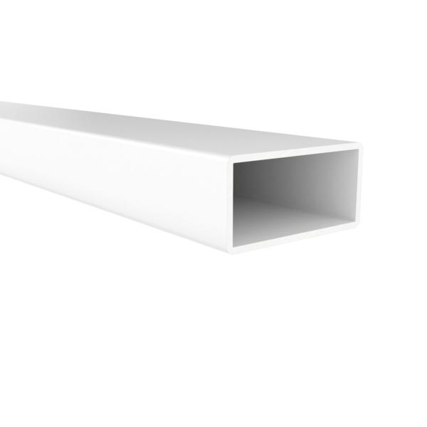 Perfil Tubo Rectangular | Fabricado en Aluminio | Acabado en Blanco | Medidas 40*20*1000 mm | Longitud del Perfil 1 Metro | Espesor 1 mm | 1 Unidad