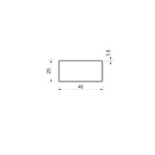 Perfil Tubo Rectangular | Fabricado en Aluminio | Acabado en Blanco | Medidas 40*20*1000 mm | Longitud del Perfil 1 Metro | Espesor 1 mm | 1 Unidad - Ítem1