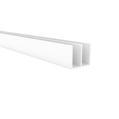 Perfil doble U | De aluminio | Acabado blanco | Dimensiones 20*18*1000mm | Longitud del perfil 1 metro | Espesor 1 mm | 1 unidad