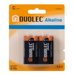 Pila alcalina Duolec C LR14 1,5 V. 2 unid.