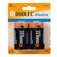 Pila alcalina Duolec D LR20 1,5 V. 2 unid