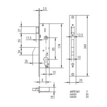 CERRADURA EMB. C.MET. M.4021.25 MM CISA - Ítem1