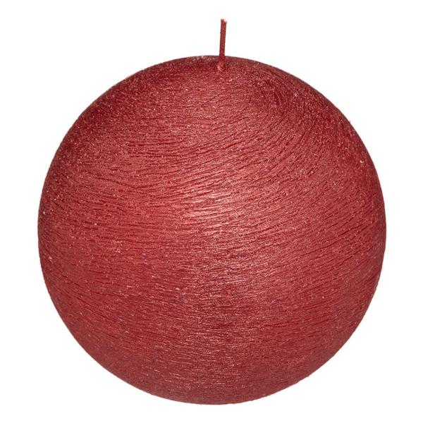 6 velas decorativas bola roja 10cm