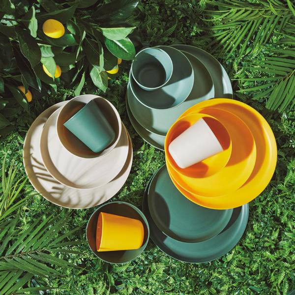 Lot de 24 assiettes en plastique Série Soleil 25 cm