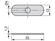 Placa oval para cierres magnéticos de sobreponer - Ítem1