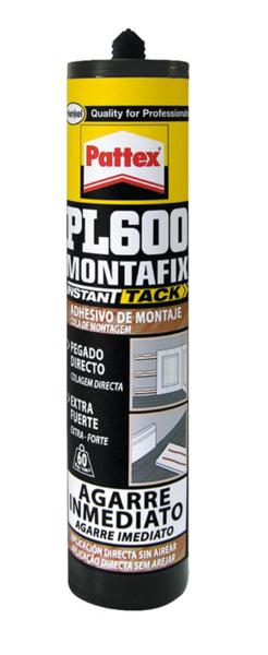 Pack 3 adhesivos de montaje No Mas Clavos PL600 MONTAFIX PATTEX 300ml beige