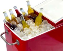 Nevera vintage con ruedas Alaska 56 L roja - Ítem1