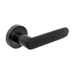 Juego de manillas modelo Bunbury aluminio negro con roseta Ø50mm.