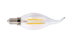 Bombilla con filamento Led vela decorativa transparente DUOLEC E14 luz cálida 4W
