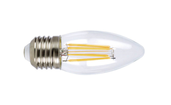 Bombilla con filamento Led vela DUOLEC E27 luz cálida 4W