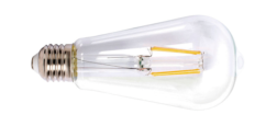 Bombilla con filamento LED pera transparente DUOLEC E27 luz cálida 6W
