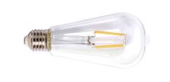 Bombilla con filamento LED pera transparente DUOLEC E27 luz fría 8W