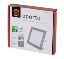 Aplique cuadrado empotrable LED DUOLEC Oporto 14.5x14.5 cm cromo mate - Item1