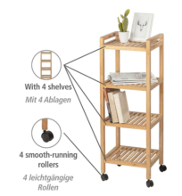 Carrito 4 estantes Norway - estante estrecho para baño cocina y sala de estar con ruedas - Ítem2