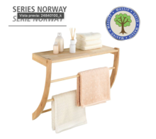 Estantería mural Norway - madera maciza de nogal estante de baño estantería - Ítem1