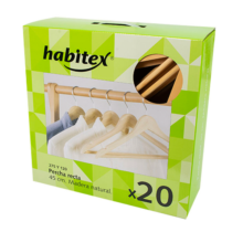 20 Perchas de madera recta HABITEX 45 cm - Ítem1