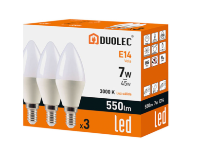 Bombilla Led estándar DUOLEC E27 luz fría 10W