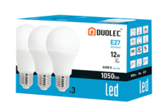 Pack 3 ampoules Led standard DUOLEC E27 lumière froide 12W