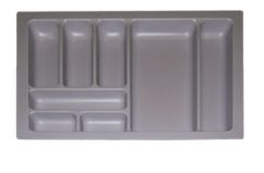Cubertero plastico gris para cajones de cocina. Para módulos de 600mm.