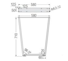 Juego de 2 patas de mesa AN 710x580x75mm. color negro mate - Ítem2