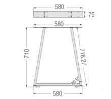 Lot de 2 pied de table AP 710x580x75 noir mat - Item2