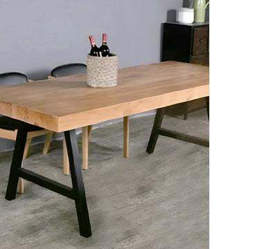 Juego 2 patas de mesa Caballete 710x780x75mm. negro mate