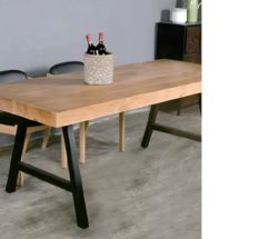 Juego 2 patas de mesa Caballete 710x780x75mm. negro mate