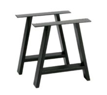 Juego 2 patas de mesa Caballete 710x780x75mm. negro mate - Ítem1
