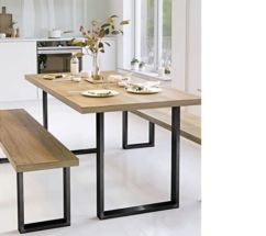 Lot 2 pieds de table Quadra 710x530x75mm. Noir mate