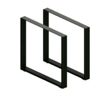 Lot 2 pieds de table Quadra 710x530x75mm. Noir mate - Item1