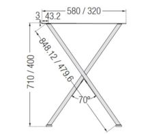 Lot de 2 pieds en forme de X pour table basse, 400 x 320 mm, noir mat - Item2