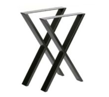 Lot de 2 pieds en forme de X pour table basse, 400 x 320 mm, noir mat - Item1