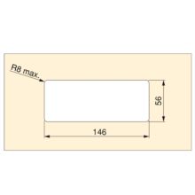 Emuca Passe-câbles table, rectangulaire, 152 x 61 mm, pour encastrer, Plastique, Chromé - Item4