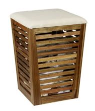 Pongotodo con asiento FONDI madera acacia natural 55 Lts 40 x 40 h-56 - Ítem1