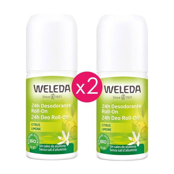 Duo desodorante natural sin sales de aluminio Roll-On Citrus | 50mlx2
