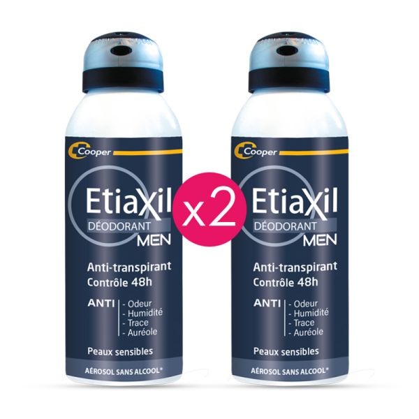 Duo desodorante para hombre control 48h Aerosol Etiaxil | 150 mlx2