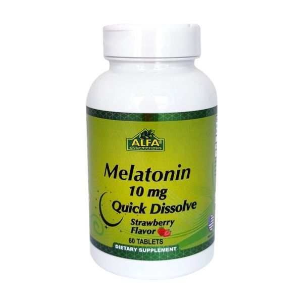 Melatonina 10mg Quick Dissolve descanso inmediato sabor fresa AlfaVitamins | 60