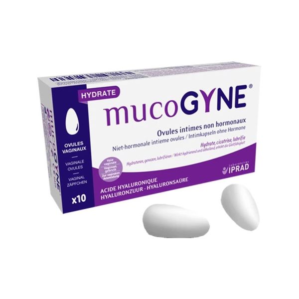 Ovulos en gel hidratante vaginal no hormonal Mucogyne Boiron | 10 unidades