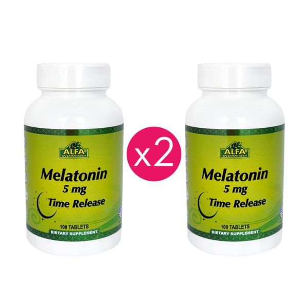 Pack ahorro melatonina 5mg Time Release liberación lenta | 2x100 tabletas