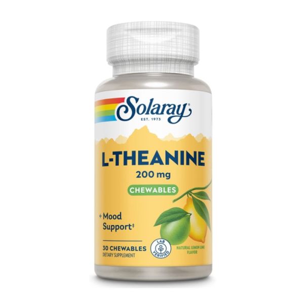 Relajación y estado de ánimo L-Theanine 200 mg Solaray | 30 comp.mastic.